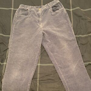 Casual Blue Corduroy Pants